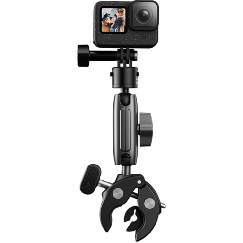 TELESIN Crab Style Clamp QR Quick Release Action Camera Mount and Dual Ballhead Magic Arm