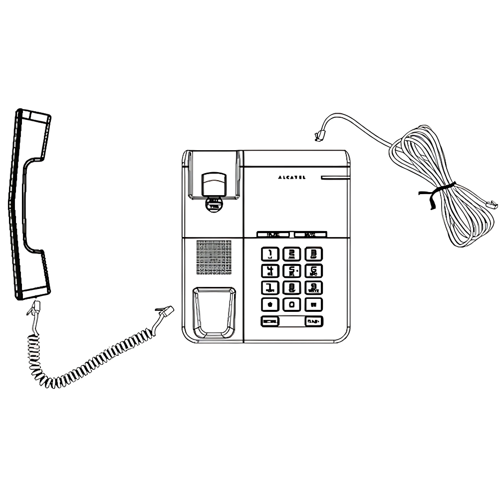 Alcatel T22 Home Corded Landline Phone with Automatic Redial Key, Visual Ringer LED Indicator, Ring Volume Control, Adjustable Dialing, Mute/Flash Function, Desk & Wall Mounted - Black