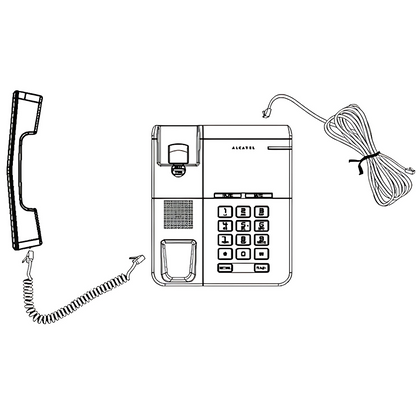 Alcatel T22 Home Corded Landline Phone with Automatic Redial Key, Visual Ringer LED Indicator, Ring Volume Control, Adjustable Dialing, Mute/Flash Function, Desk & Wall Mounted - Black