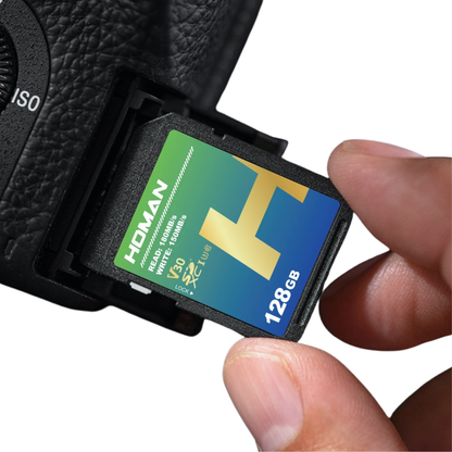 HOMAN 128GB 64GB SD Memory Card 4K UHD SDXC UHS-I U3 V30 Class 10 180MB/s Read | 150MB/s Write Speeds