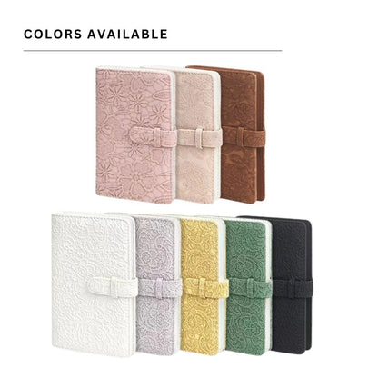 [CLEARANCE] Pikxi AM96-01 96 Pockets Elegant Carved Lace Style Photo Album with Slip On Latch for Fujifilm Instax Mini Instant Camera - Light Pink