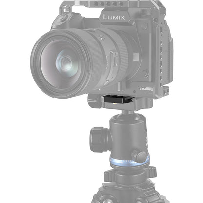 SmallRig Compact QR Quick Release Arca-Type Plate with 1/4"-20 & 3/8"-16 Camera Screws, Nonslip & Anti-Twist Rubber Pads with Aluminum Construction for DSLR and Mirrorless Cameras 2146B