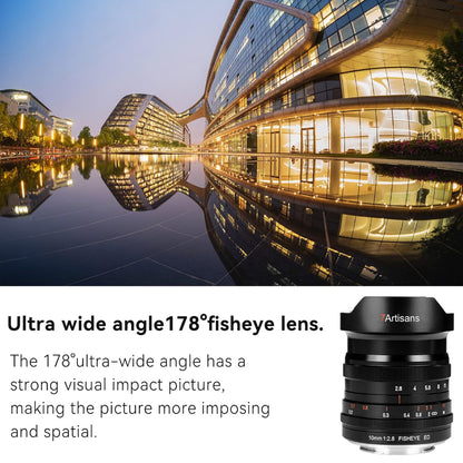 7Artisans 10mm F/2.8 Full Frame Format Nikon Z Mount Ultra Wide Angle Fisheye Prime Lens MF Manual Focus Large Aperture for Mirrorless Cameras