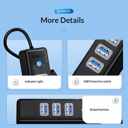 [CLEARANCE] ORICO 4 Port USB 3.0 Type C Data Hub with 5Gbps USB-C 3.0 Input, 2.5Gbps Ethernet, 5Gbps USB-A 3.0 Output for Windows 8/10, macOS, Linux | PW3UR25-C3-015