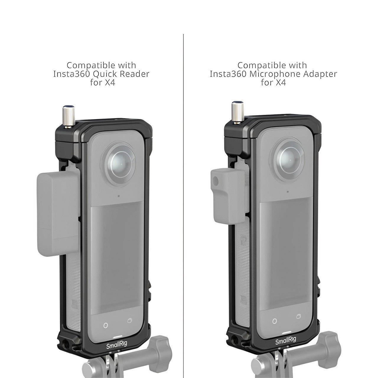 SmallRig Action Camera Cage for Insta360 X4 with Protective Silicone Lens Cover, Full Access to Ports and Battery Slot, Cold Shoe Mount, and Horizontal 1/4"-20 Threaded Hole for Attachments and Accessories | 4278