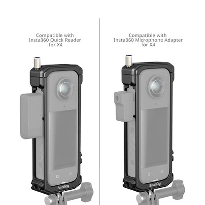SmallRig Action Camera Cage for Insta360 X4 with Protective Silicone Lens Cover, Full Access to Ports and Battery Slot, Cold Shoe Mount, and Horizontal 1/4"-20 Threaded Hole for Attachments and Accessories | 4278