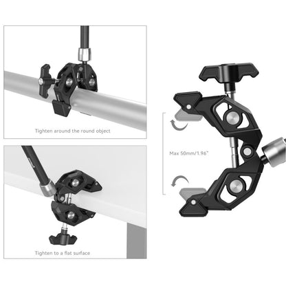SmallRig Crab-Shaped Clamp with Magic Arm for Cameras, Monitors, Video Lights, Microphones, and Other Attachments and Accessories | 4454