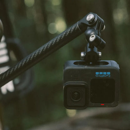 GoPro Carbon Fiber Boom + Handle Bar Mount with 10" to 21" Extension Arms and 360 Degree Ball Joint for Action Cameras and Vlogging | AEXTM-011