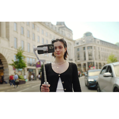 [CLEARANCE] Zhiyun Smooth Q4 Combo Smartphone 3-Axis Handheld Gimbal Stabilizer with Built-In 215mm Extendable Rod, Multifunctional Control Wheel, Tripod, Double-Sided LED Fill Light, Color Filters, Landscape & Portrait Mode for iPhone & Android Phone