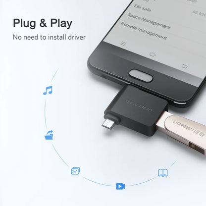 [CLEARANCE] UGREEN 2-in-1 Micro USB + Type C to USB 3.0 A Female Adapter for MacBook, iMac, Mobile Phone, Tablet, Laptop, PC, Desktop Computer, etc. | 30453
