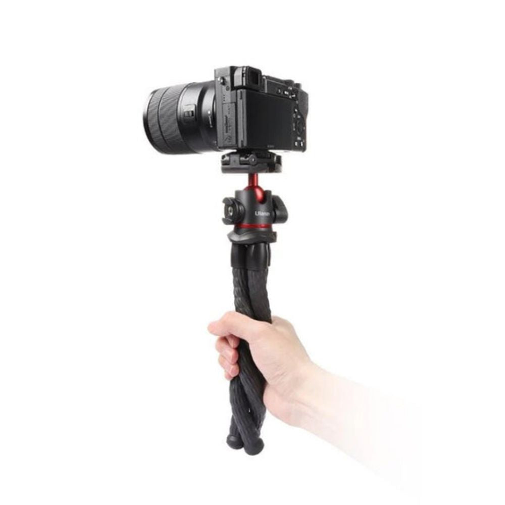 Ulanzi MT-33 Flexible Octopus Tripod with Double Cold Shoe Ball Head C-Clamp with Max 2kg / 11.8" Weight and Height, ABS + TPR Rubber Legs and 2.36" to 3.33" Smartphone Size Compatibility for Vlog Vlogging, Interviews, Content Creation