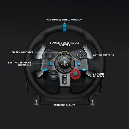 [CLEARANCE] Logitech G29 Driving Force Console Wheel and Pedals with Drive Shifter Bundle for Interactive Steering Games | JG Superstore