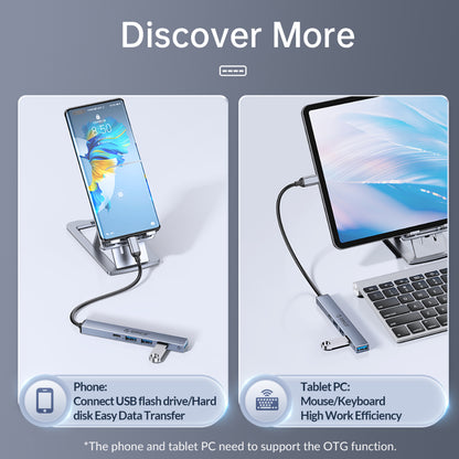 [CLEARANCE] ORICO 5-Port USB-C Hub with PD 60W, USB-A 2.0, and USB-A 3.0 for Windows Mac OS Linux PC Computer Desktop Laptop | BHC1-5P