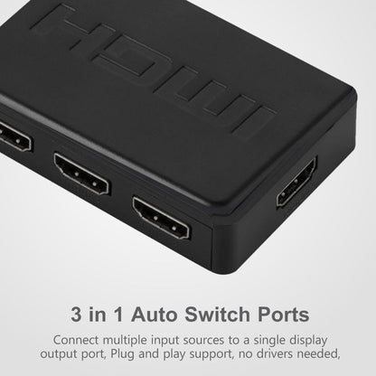 [CLEARANCE] ArgoX HDSW3-N HDMI Switcher 3x1 with 4K 60Hz, IR Remote Control, Supports HDMI2.0, 3D, HDR, 3Gbps Data Rate and TMDS Clock, 24/30/36bit Deep Color, and AWG26 HDMI Cable for DVD Players, PS4, HD Players, Set Top Boxes