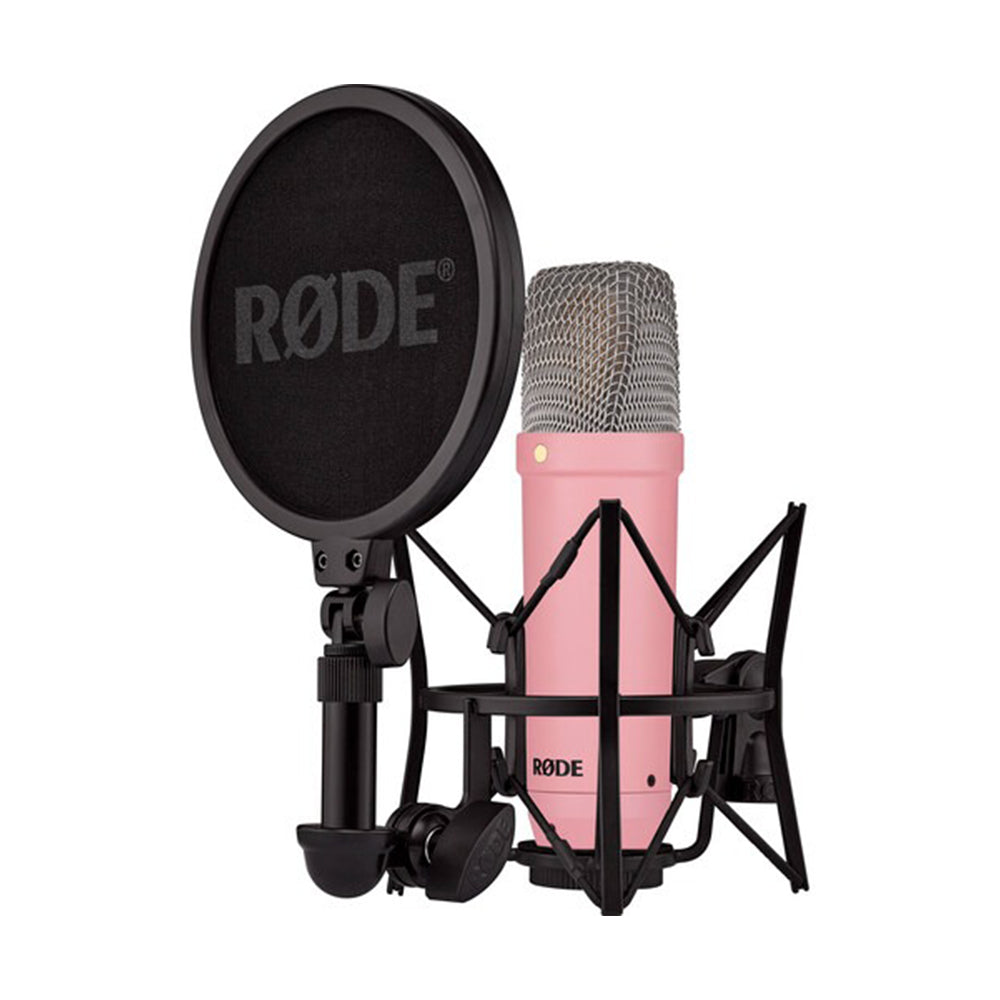 Rode NT1 Signature Cardioid Condenser Studio Microphone with HF6 1" Large Diaphragm Capsule, XLR 3-Pin Output, Phantom Powered for Recording, Podcasting, Live Streaming | Black, Blue, Purple, Green, Red, Pink