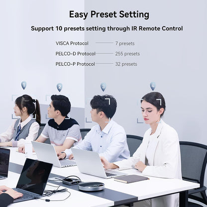 Tenveo Tevo 3X | 10X | 20X Zoom 2MP 1080p Full HD PTZ Video Conference Camera - USB 3.0 / HDMI / RS232 / RS485 with IR Remote Control for Business Meeting, Events, Church, Online, Education, and Training Video Recording | VHDPRO3U VHDPRO10U VHDPRO20U