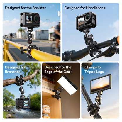 Ulanzi CO78 Super Clamp w/ Magic Arm, Dual Ball Head, 1/4" & 3/8" Thread, Camera Mount | C083 / C084