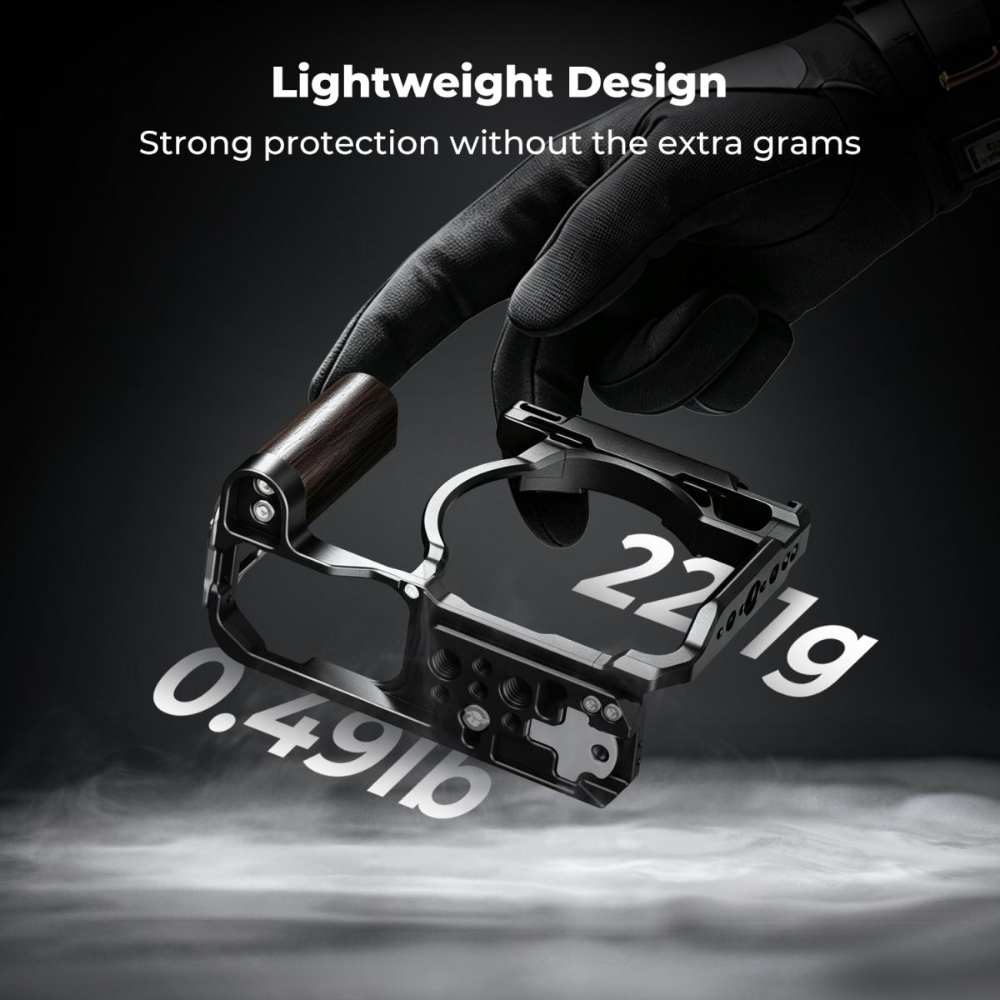 K&F Concept Camera Cage for Nikon ZR, CNC Aluminum Arca Base, Cold Shoe 1/4"-20 & 3/8"-16 Mounts