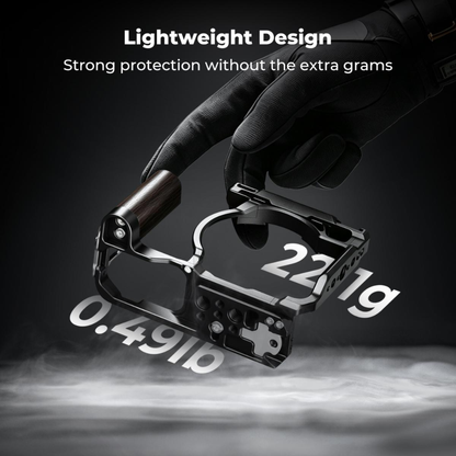 K&F Concept Camera Cage for Nikon ZR, CNC Aluminum Arca Base, Cold Shoe 1/4"-20 & 3/8"-16 Mounts
