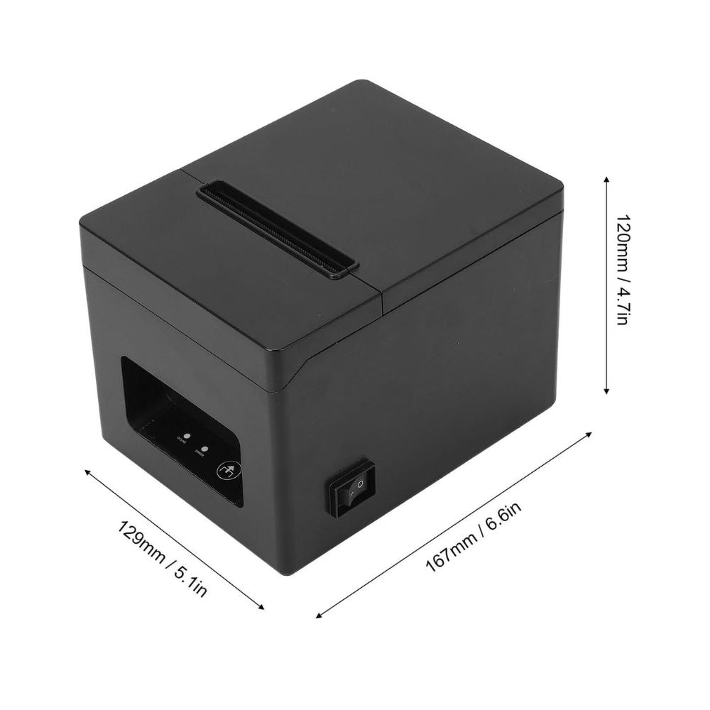 Logicowl OH-T320 80mm Direct Thermal POS Point of Sale Receipt Printer with USB LAN Port, Automatic and Semi-Automatic Paper Cutter Half-Cut Full-Cut, 160mm/sec Print Speed, 576dots Print Resolution