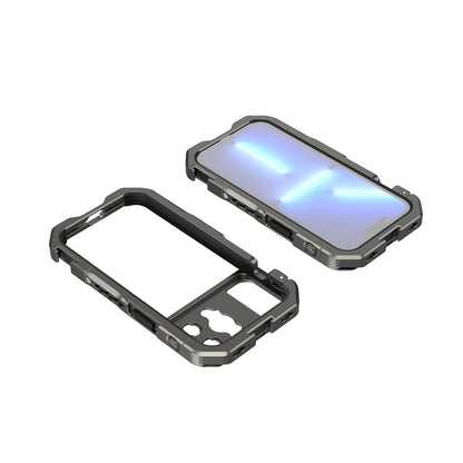 SmallRig Video Rig Cage for iPhone 13 Pro with 1/4"-20 Threads, Dual Cold Shoe, Compatible with SIRUI M-Mount 17mm Threaded Backplates and Cushioned Interior 3562