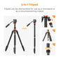 K&F Concept 4-Section Tripod Monopod and 360 Degree Panoramic Fluid Hydraulic Head with Arca Swiss QR Plate, 5Kg Max Load Capacity and 83" Max Operating Height for Videography and Photography | KF09-136