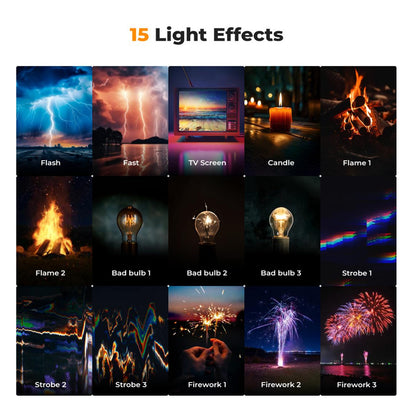 K&F Concept Bi-Color LED Portable Video Fill Light 2500K-9900K CRI 96+ with Built-In 2000mAh Rechargeable Battery & 15 Light Effects for Travel Photography Content Creation Vlogging Streaming Recording - Black