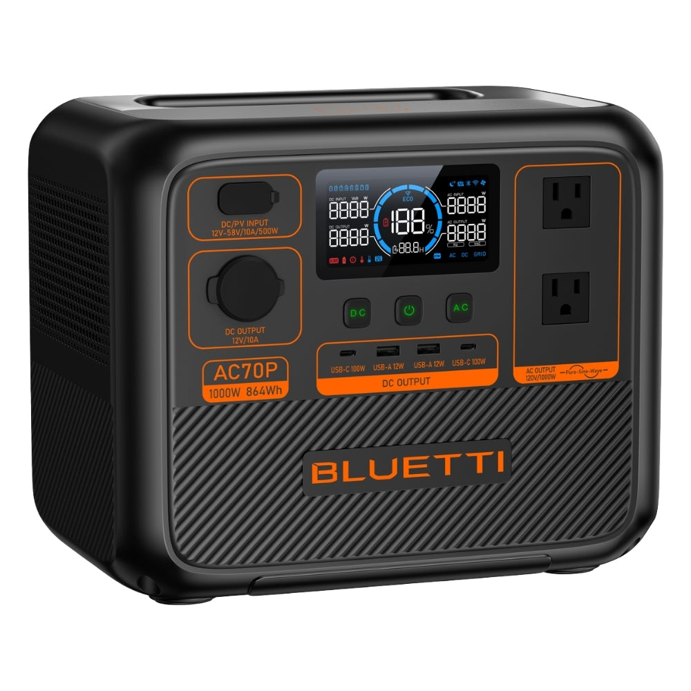 BLUETTI AC70P 1000W Portable Power Station