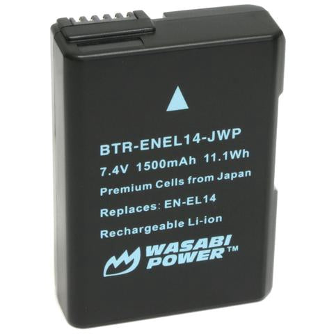 Wasabi Power Battery for Nikon EN-EL14 - Compatible with Nikon Coolpix P7000, P7100, D3100, D3200, D5100 (Fully Decoded)