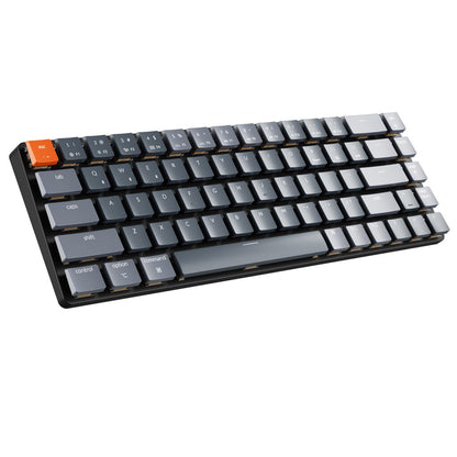 [CLEARANCE] Keychron K7 68 Keys Ultra-Slim Bluetooth Wireless / Wired TKL Tenkeyless Gateron Mechanical Keyboard with Hot-Swappable Switches and RGB Backlight for Mac and Windows PC Computer (Red Linear, Brown Tactile) K7H1 K7H3