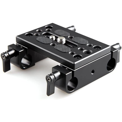 SmallRig Camera Base Plate with Dual 15mm Rod Clamp Railblock for Rod Support/ DSLR Rig Cage - 1775