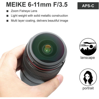 [CLEARANCE] Meike 6-11mm f/3.5 Wide Angle Fisheye Manual Focus Lens for Nikon N1-Mount Mirrorless Cameras