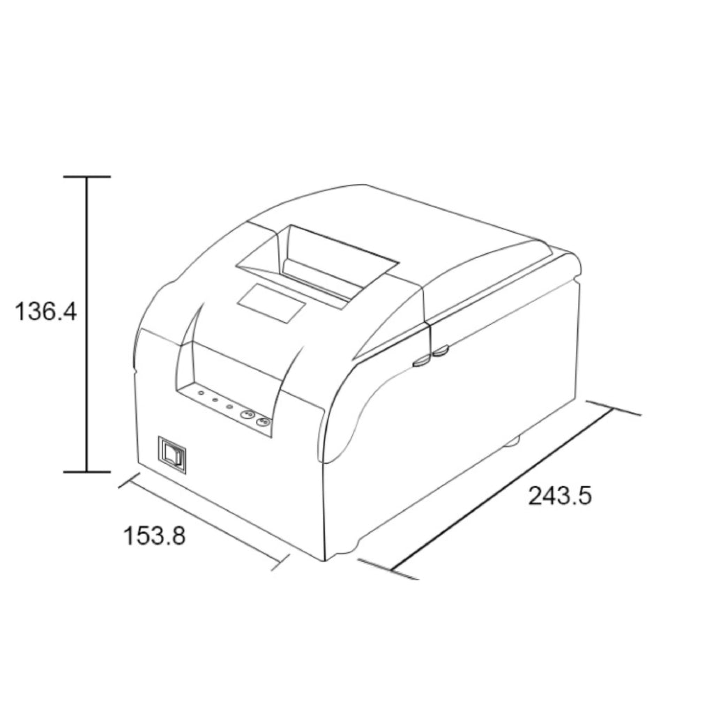 LogicOwl OJ-76 Dot Matrix POS Printer/Barcode Printer for POS System Compatible with Windows 10 OS