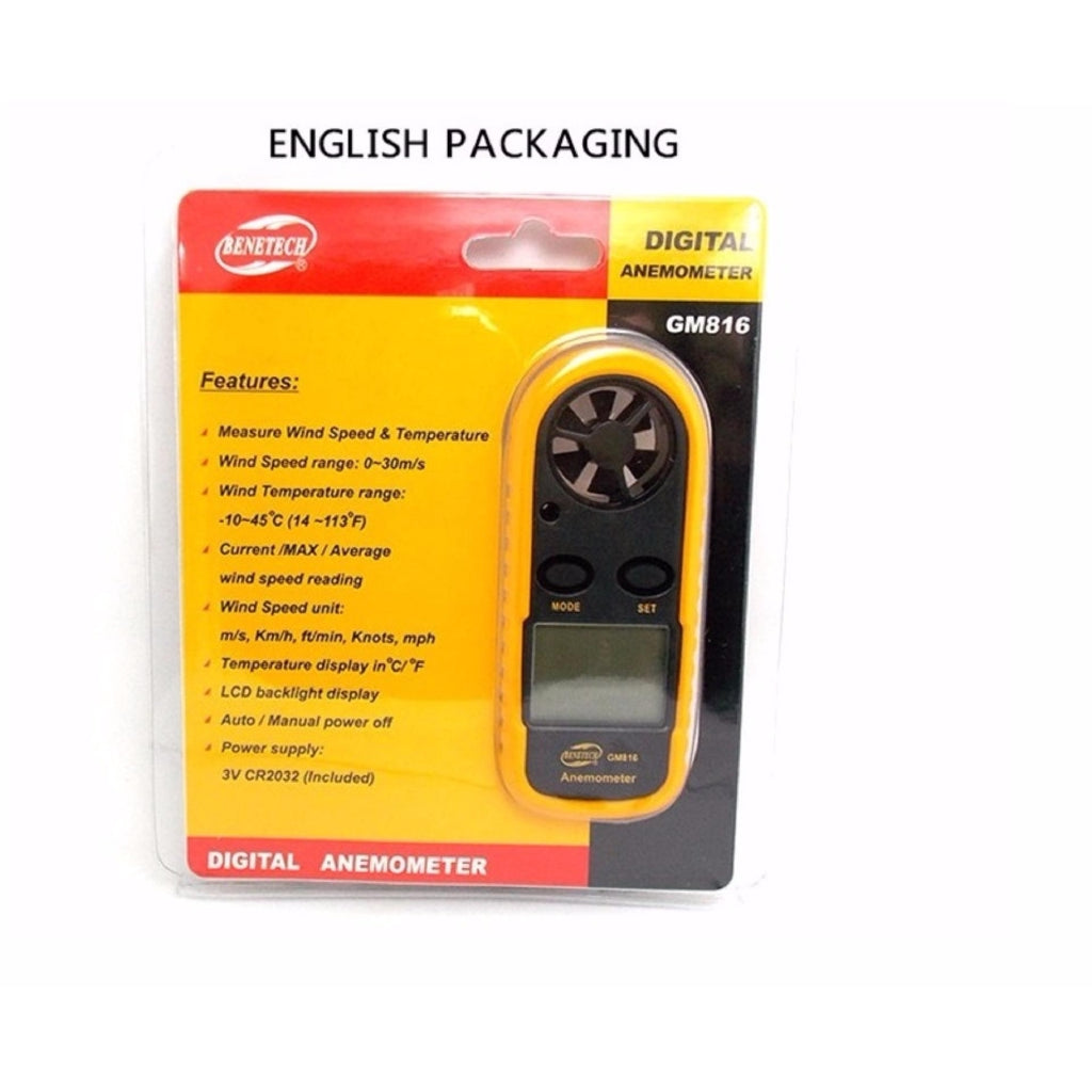 Benetech GM816 Digital Wind Speed Anemometer with Wind Chill Temperature Thermometer Function