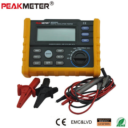 [CLEARANCE] PeakMeter MS5203 Alog and Digital 1000V Insulation Resistance Tester megger meter 0.01~10G Ohm with Multimeter