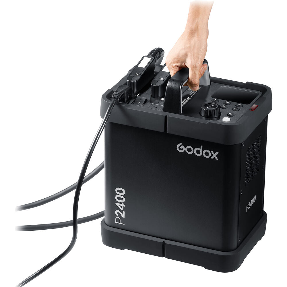 Godox P2400 Power Pack for H2400P Flash Heads with 1/17800s Flash Duration, 10-Step Power, 32 Channels, 16 Groups, and Wired or Wireless Release for Production and Studio Lighting