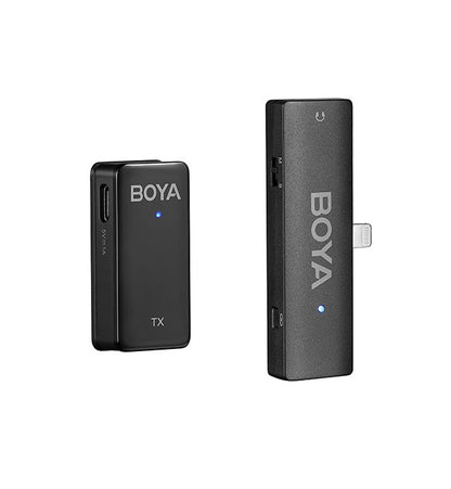BOYA BY-WMic5 Ultracompact 2.4GHz Dual-Channel Wireless Lavalier Microphone System (Plug & Play) Clip On Mic for Smartphone, Tablet, DSLR, Mirrorless, Camera, Android & iOS Devices - USB Type C / Lightning / 3.5mm Audio Jack