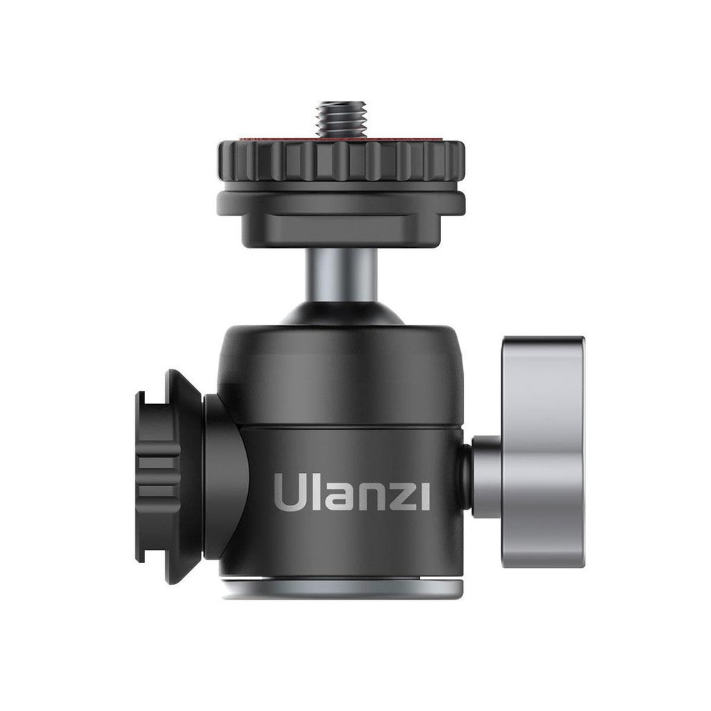 Ulanzi U-60 Mini Aluminum Tripod Ball Head with Dual Cold Shoe Mount Bracket 360 Degree Rotatable Base