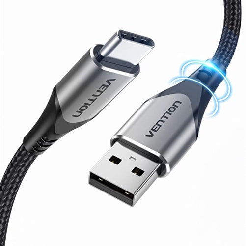 [CLEARANCE] Vention Cotton Braided USB 2.0 A Male to C Male 3A USB Cable 480Mbps (CODH) for Mobile Phones, Laptops, Computers and Other USB-C Devices (Available in Different Lengths)