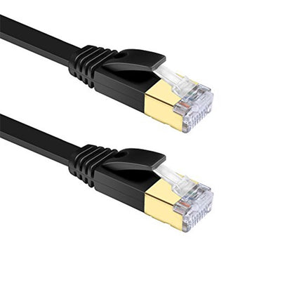 [CLEARANCE] UGREEN CAT7 10Gbps 600Mhz U/FTP Ethernet 3-Meters Gold Plated Flat RJ45 Lan Cable for PC, Windows, Mac (Black) | 11262