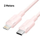 Vention 1M / 2M 27W USB 2.0 Type-C Male to Lightning Male PD Fast Charging Data 3A Cable with High-Speed 480Mbps Transfer Speed, Nylon-Coated for iPhone, iPad, iPod Touch - Black, White, Pink, Blue