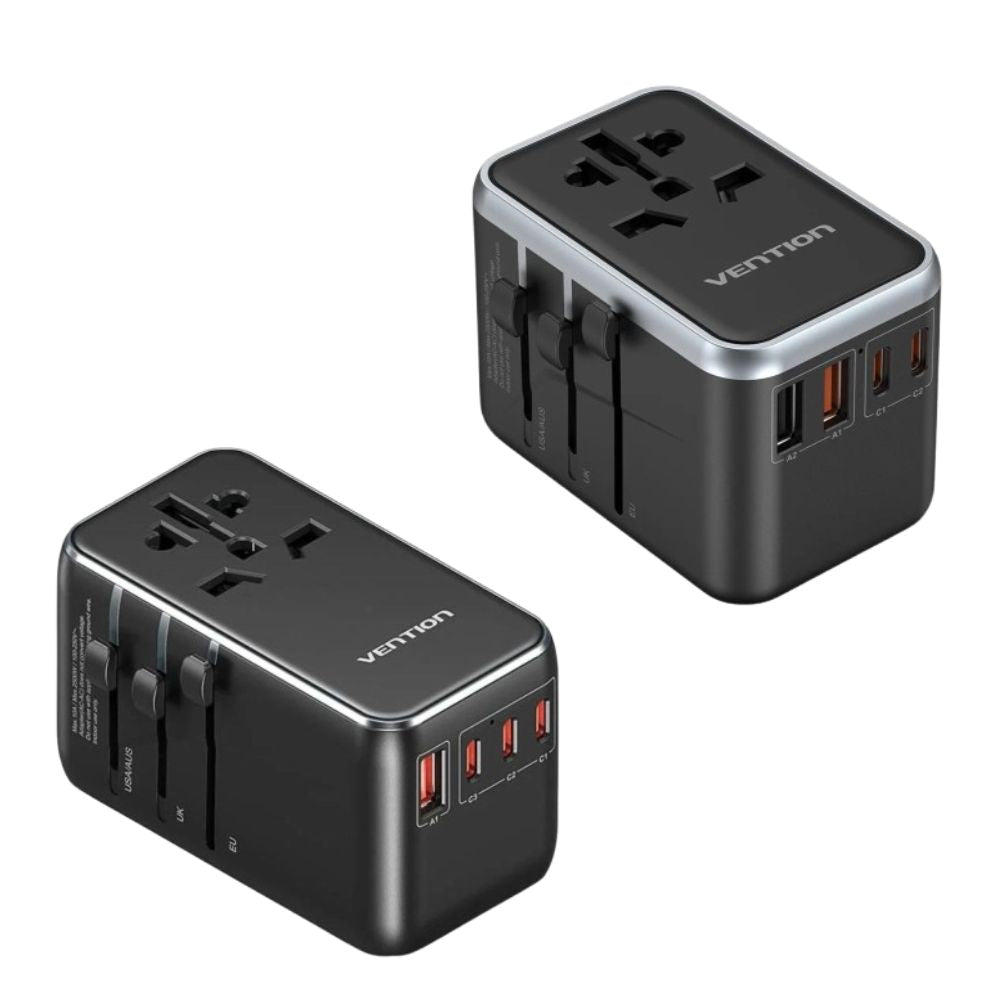 Vention 65W / 120W Multi-Port Universal Travel Adapter with GaN Fast C ...