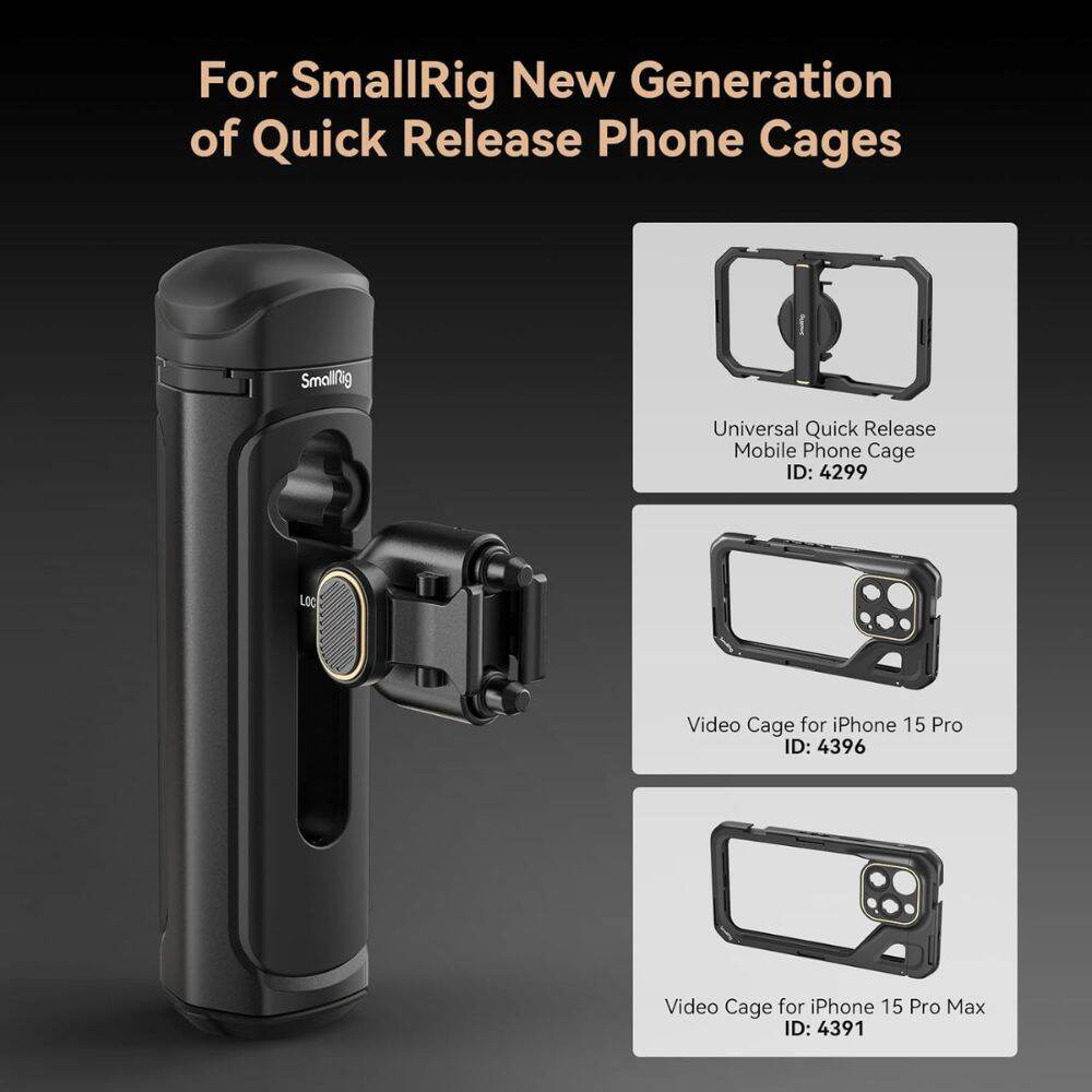 SmallRig Quick Release Side Handle with Cold Shoe Mount & Wireless Control (Optional) for SmallRig's Mobile Video Smartphone Cages | 4403 4402