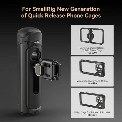 SmallRig Quick Release Side Handle with Cold Shoe Mount & Wireless Control (Optiol) for SmallRig's Mobile Video Smartphone Cages | 4403 4402