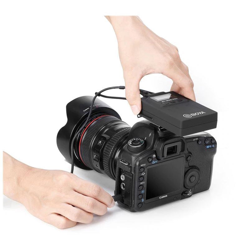 Boya BY-WM8 Pro K2 UHF Dual Channel wireless Lapel Receiver with Two Lavalier Microphone Transmitter