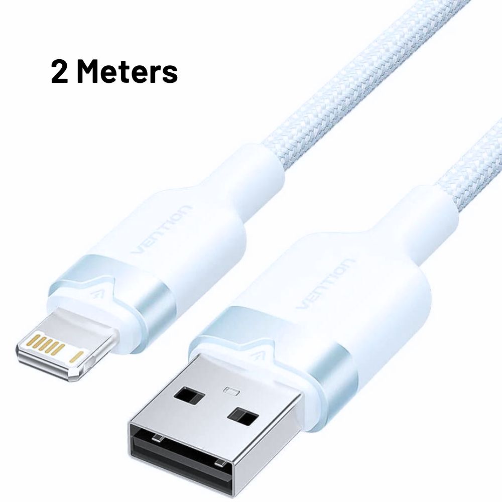 Vention 1M / 2M USB 2.0 Type-A Male to Lightning Male 2.4A Cable with High-Speed 480Mbps Transfer Rate - Black, Pink, Blue, White