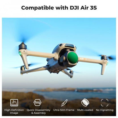 K&F Concept 3-Pack ND 8 16 Neutral Density + CPL Circular Polarizer Lenses Filter Set no-X Series for DJI Air 3S Drone Accessories with 28 Multi-Layer Coated Imported Optical Glass, 3 to 4-Stop & Glare Reduction