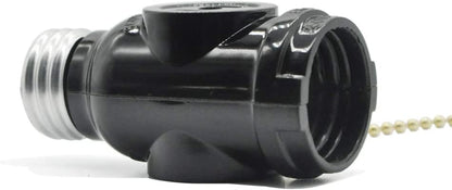 OMNI Chain Pull Socket with 2-Flat Pin Outlets 3A 220V for Electrical Light Socket | E27-712