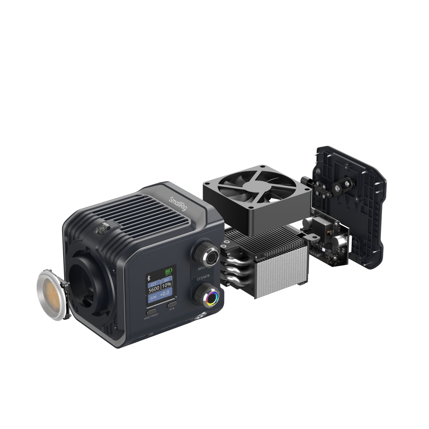SmallRig RC 100C COB LED Video Light 2700K-10000K RGB with 12 Light Effects, V-Mount Plate, Battery Grip Handle, Light Stand & Mini Bowens Adapter, App / DMX Control for Photography, Filmmaking & Studio Lighting | 5340 | 5377 | 5383 | 5381