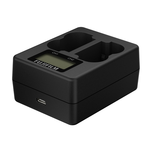 FUJIFILM BC-W235 Dual Charger for NP-W235 Camera Battery with LED Indicator and Independent / Simultaneous Charging Modes